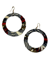 African Fabric Wrapped Hoops