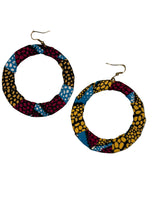 African Fabric Wrapped Hoops