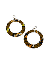 African Fabric Wrapped Hoops