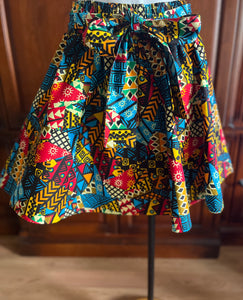 African Print Mini Skirt