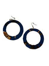 African Fabric Wrapped Hoops