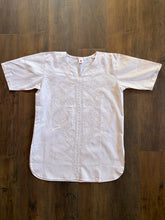 Men’s White Embroidered Shirt- V Neck