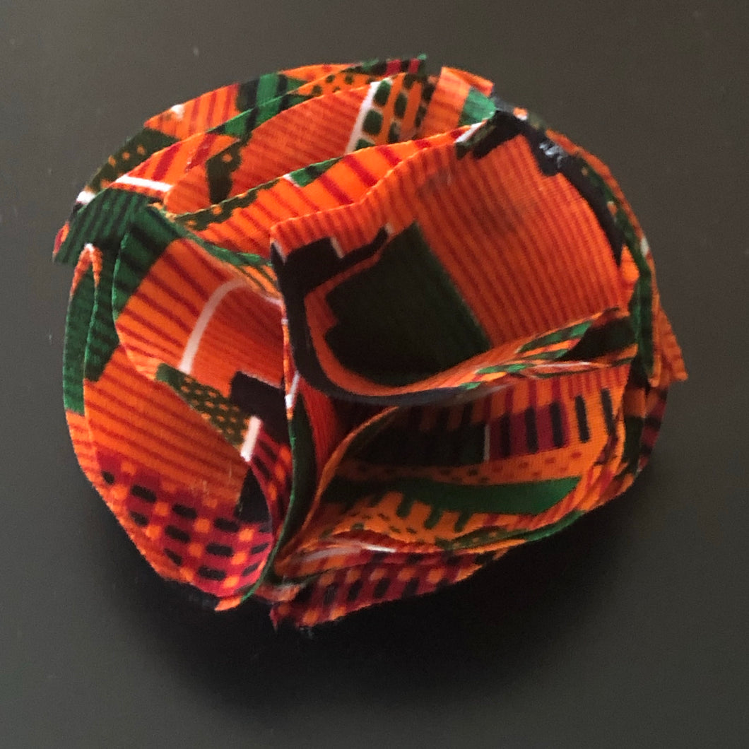 African Print Flower Clips